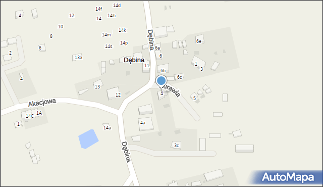 Dębina, Dębina, 4, mapa Dębina