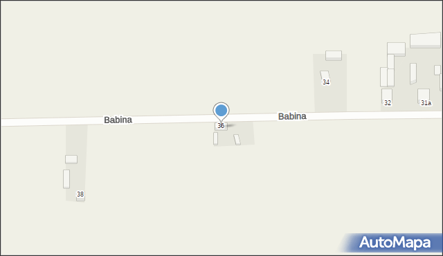 Dębina, Dębina, 36, mapa Dębina