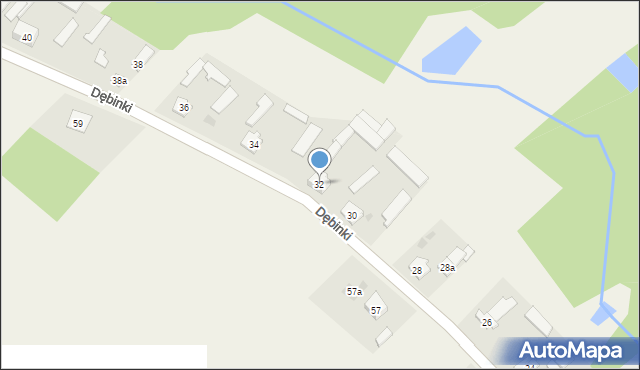 Dębinki, Dębinki, 32, mapa Dębinki