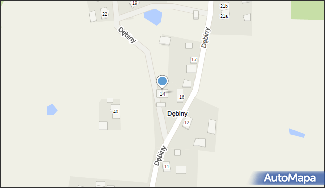 Dębiny, Dębiny, 14, mapa Dębiny