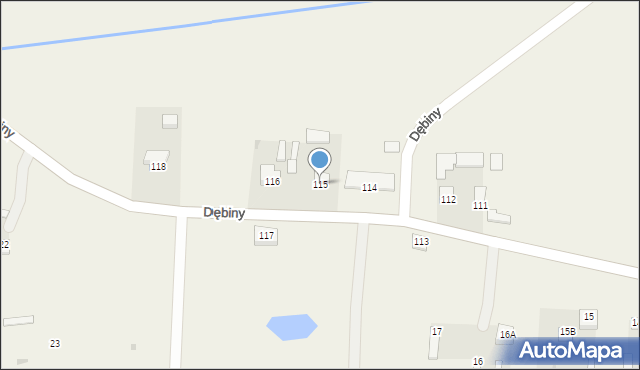 Dębiny, Dębiny, 115, mapa Dębiny