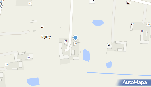 Dębiny, Dębiny, 20, mapa Dębiny