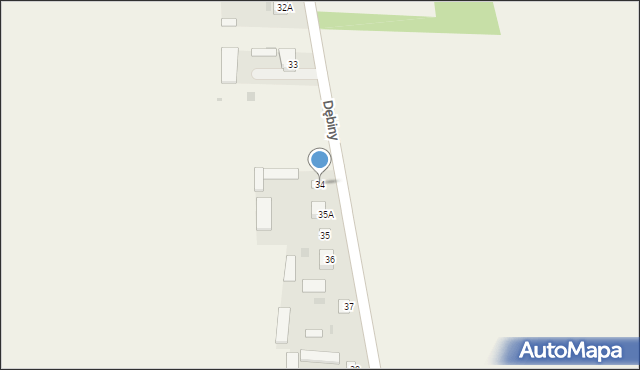 Dębiny, Dębiny, 34, mapa Dębiny