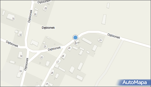 Dębionek, Dębionek, 20, mapa Dębionek