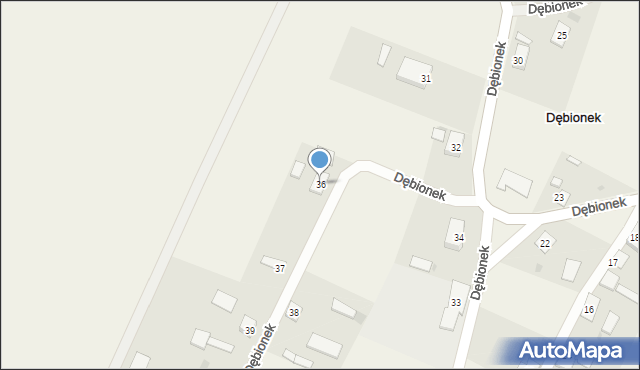 Dębionek, Dębionek, 36, mapa Dębionek