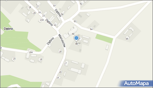 Dębno, Dębno, 68, mapa Dębno