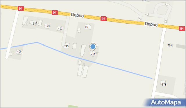 Dębno, Dębno, 216, mapa Dębno