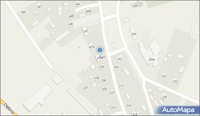 Dębno, Dębno, 205a, mapa Dębno