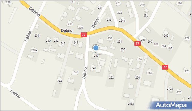 Dębno, Dębno, 250, mapa Dębno