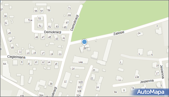 Dębno, Demokracji, 18, mapa Dębno