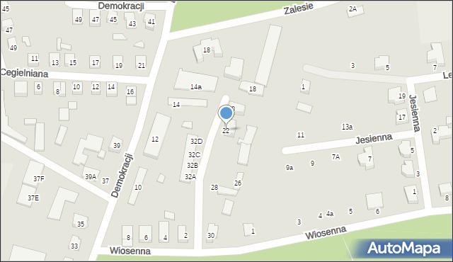 Dębno, Demokracji, 22, mapa Dębno