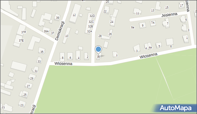 Dębno, Demokracji, 30, mapa Dębno