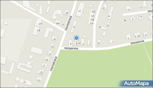 Dębno, Demokracji, 6, mapa Dębno