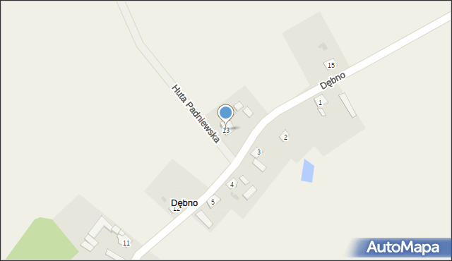 Dębno, Dębno, 13, mapa Dębno