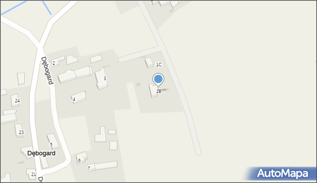 Dębogard, Dębogard, 1B, mapa Dębogard