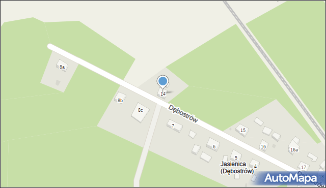 Dębostrów, Dębostrów, 14, mapa Dębostrów