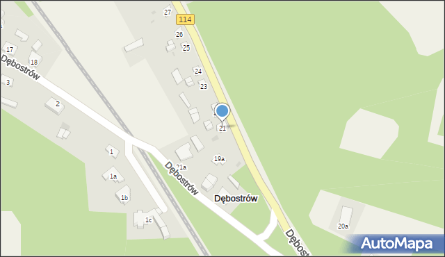 Dębostrów, Dębostrów, 21, mapa Dębostrów