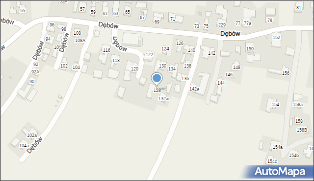 Dębów, Dębów, 128, mapa Dębów