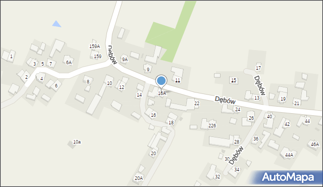 Dębów, Dębów, 16A, mapa Dębów