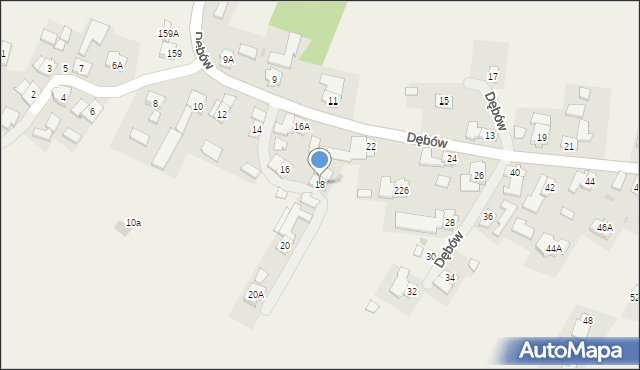 Dębów, Dębów, 18, mapa Dębów
