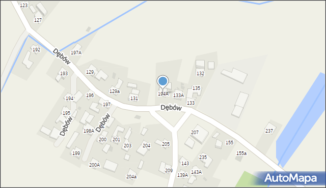 Dębów, Dębów, 194A, mapa Dębów
