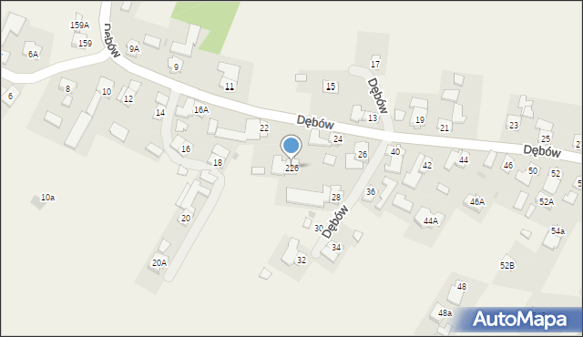 Dębów, Dębów, 226, mapa Dębów