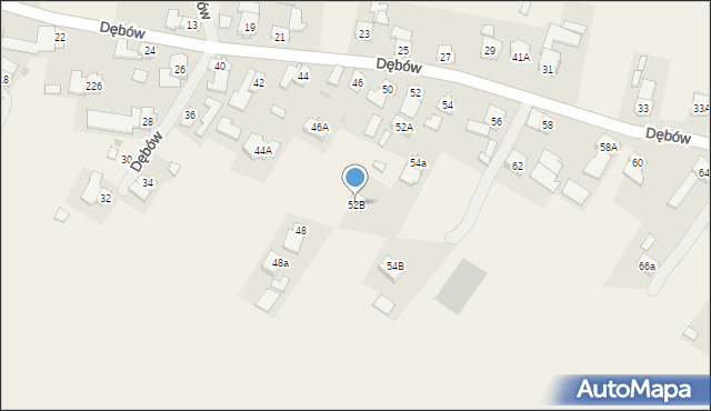 Dębów, Dębów, 52B, mapa Dębów