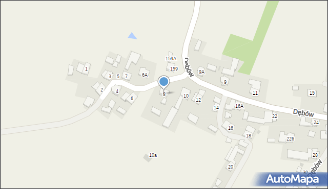 Dębów, Dębów, 8, mapa Dębów