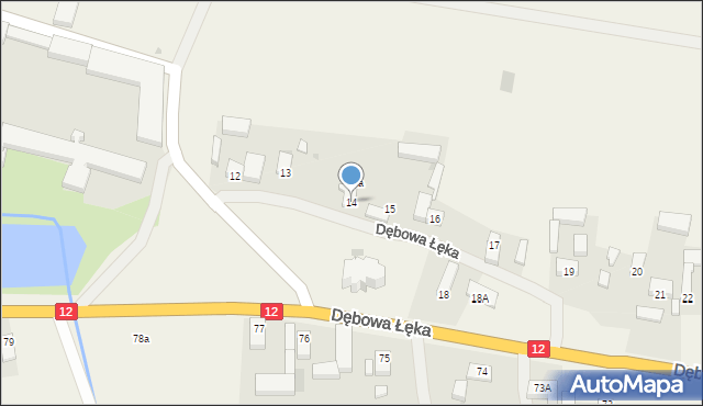 Dębowa Łęka, Dębowa Łęka, 14, mapa Dębowa Łęka
