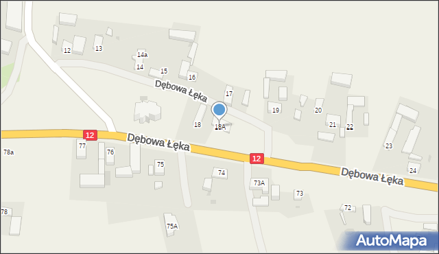Dębowa Łęka, Dębowa Łęka, 18A, mapa Dębowa Łęka