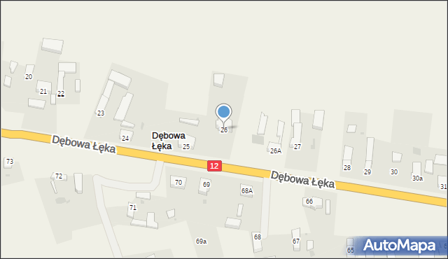 Dębowa Łęka, Dębowa Łęka, 26, mapa Dębowa Łęka