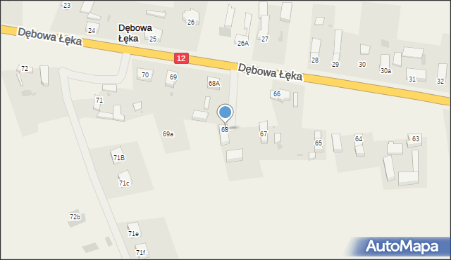 Dębowa Łęka, Dębowa Łęka, 68, mapa Dębowa Łęka