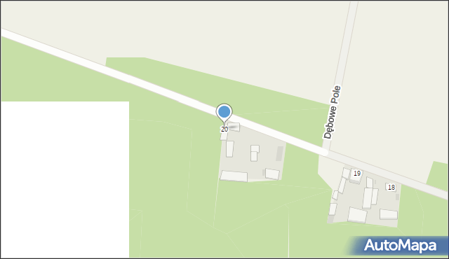 Dębowe Pole, Dębowe Pole, 20, mapa Dębowe Pole