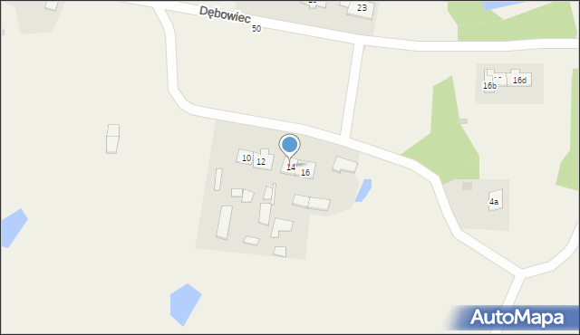 Dębowiec, Dębowiec, 14, mapa Dębowiec