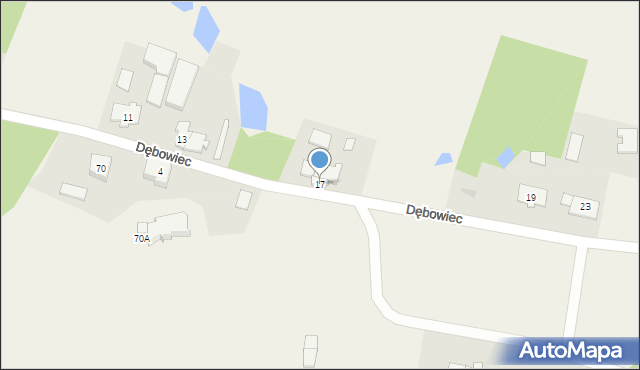 Dębowiec, Dębowiec, 17a, mapa Dębowiec