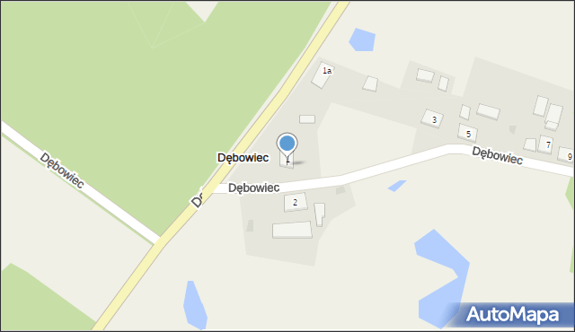 Dębowiec, Dębowiec, 1a, mapa Dębowiec