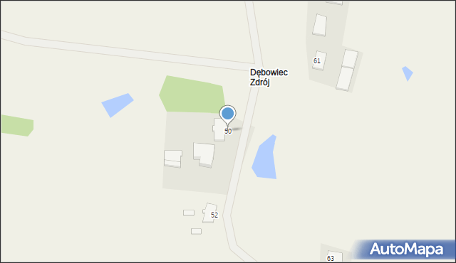 Dębowiec, Dębowiec, 50, mapa Dębowiec