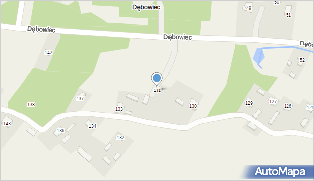 Dębowiec, Dębowiec, 131, mapa Dębowiec