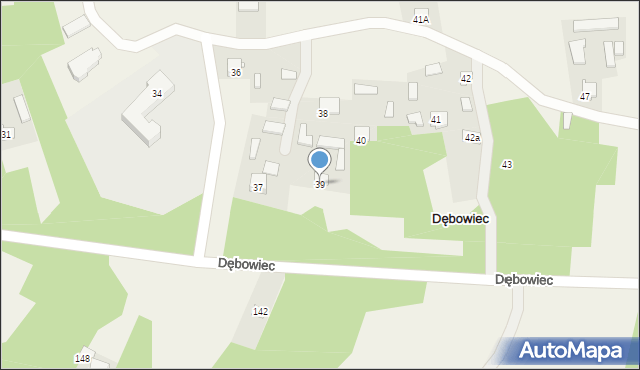 Dębowiec, Dębowiec, 39, mapa Dębowiec