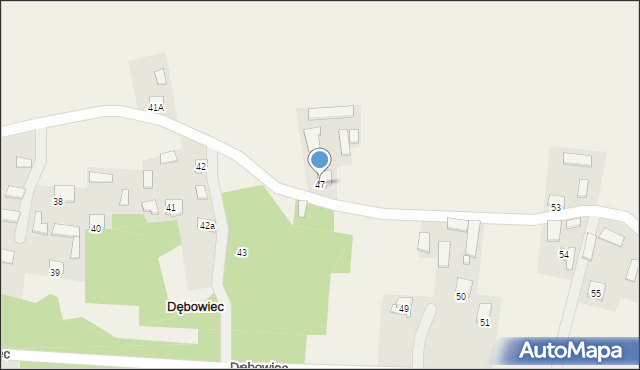 Dębowiec, Dębowiec, 47, mapa Dębowiec