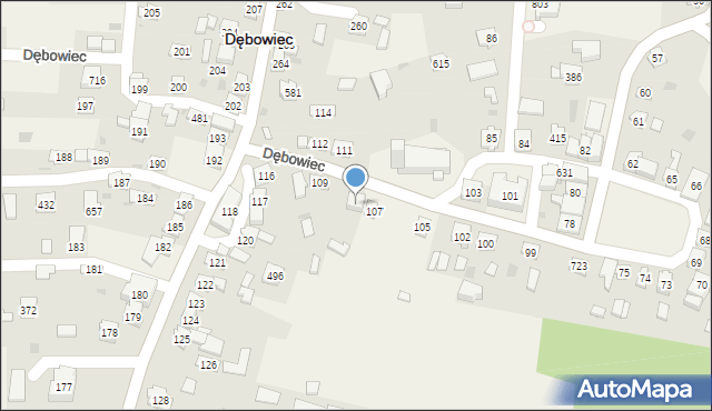 Dębowiec, Dębowiec, 108, mapa Dębowiec