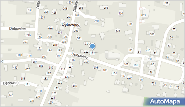 Dębowiec, Dębowiec, 111, mapa Dębowiec