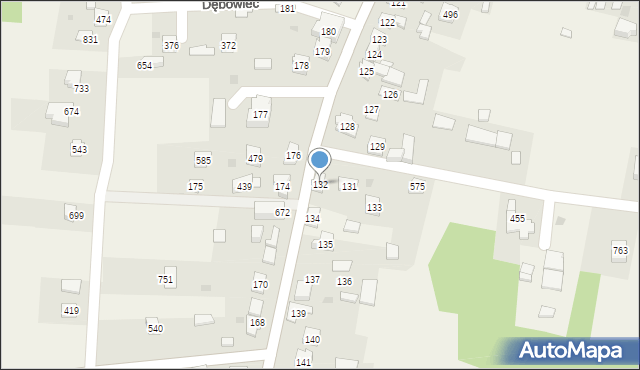 Dębowiec, Dębowiec, 132, mapa Dębowiec