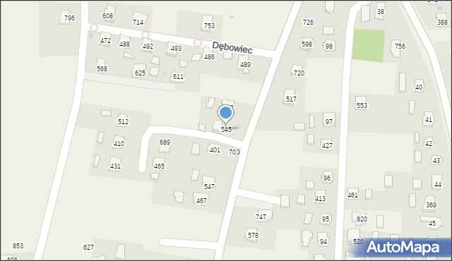 Dębowiec, Dębowiec, 545, mapa Dębowiec