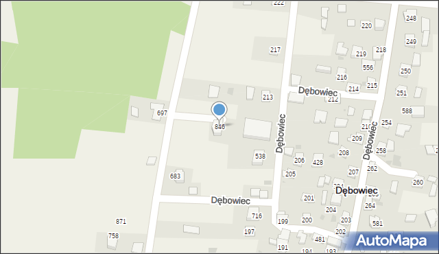 Dębowiec, Dębowiec, 846, mapa Dębowiec