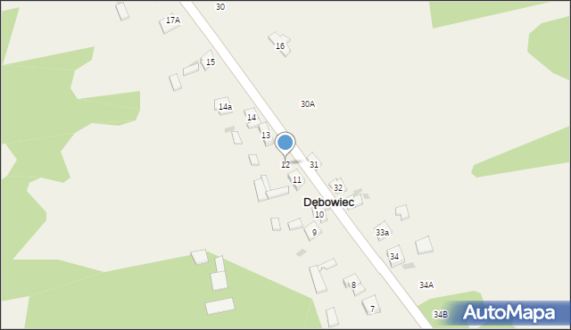 Dębowiec, Dębowiec, 12, mapa Dębowiec