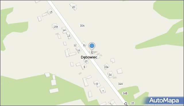 Dębowiec, Dębowiec, 32, mapa Dębowiec