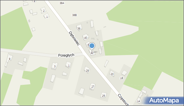 Dębowiec, Dębowiec, 42, mapa Dębowiec