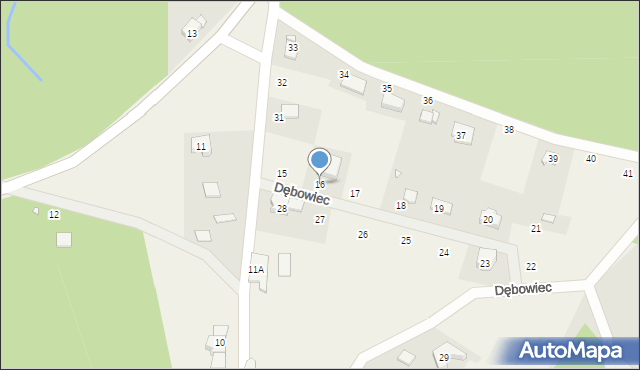 Dębowiec, Dębowiec, 16, mapa Dębowiec