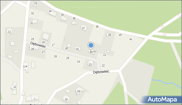 Dębowiec, Dębowiec, 20, mapa Dębowiec